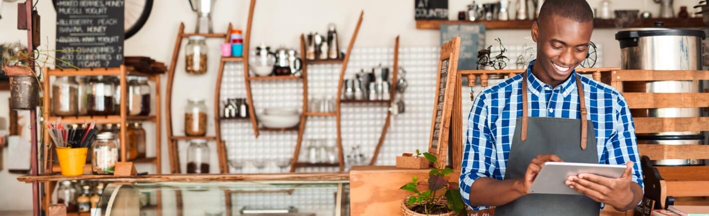 An SME owner marking the online order status as “completed”.