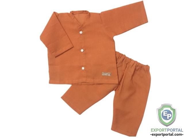 Brown Cotton Baby Set