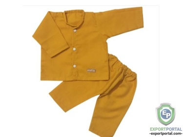 Cotton Baby Set In Mustard Yellow