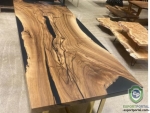 Custom Made Acacia Dining Epoxy Resin Dining Table Top