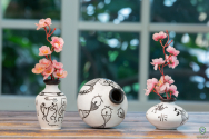 InlandGrown Terracotta Clay Warli Vases set of 3