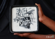 Blue Pottery Serving Tray for Home Decor - Dincharya