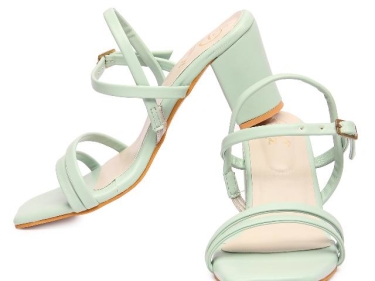 Women Green Sandal With Heel