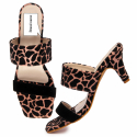 Women Leopard Print Sandals With Heel