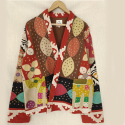 Vintage Cut Work Applique Kantha Hand Stitching Coat Patchwork Jackets