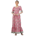 Cotton Dress Floral Maxi Dress For Women