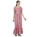Cotton Dress Floral Maxi Dress For Women