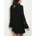 JED Women's Choker Long Sleeve Little Black Dress