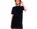 Velvet Short Sleeve Tee Dress