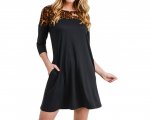 HC Women's 3/4 Sleeve Cheetah Print A-Line Dress