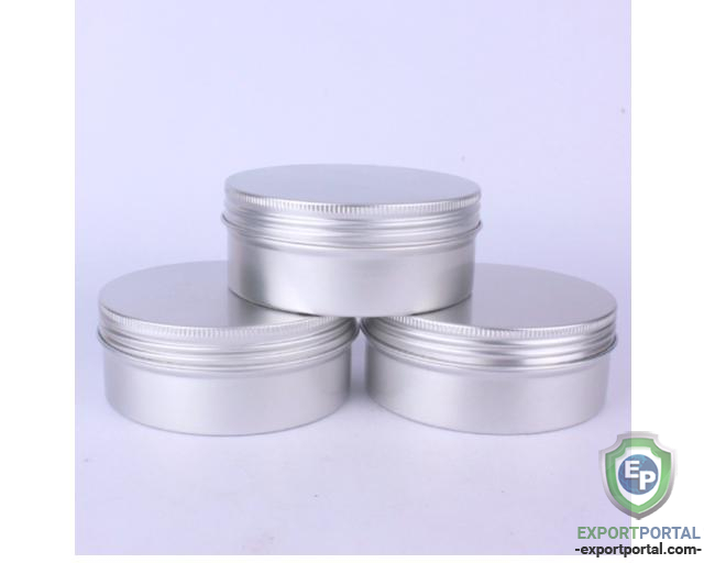 Silver Round Can for Cosmetic Packaging