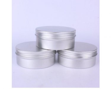 Silver Round Can for Cosmetic Packaging