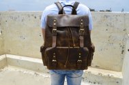 Genuine Handmade Leather Backpack, Travel, Hiking, Weekend Rucksack