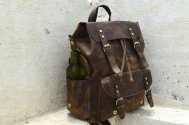Genuine Handmade Leather Backpack, Travel, Hiking, Weekend Rucksack