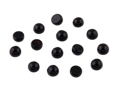 Black Spinel 4x4 Round Cabochons (Pack of 10)