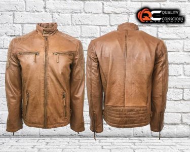 Cowhide Leather Jacket For Men