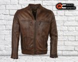 Fashion Brown Leather Jacket For Men