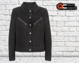 New Ladies Black Suede Leather Jacket