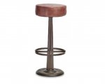 Metal Leather Round Bar Stool
