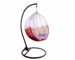 Arvabil Handmade Wicker Pink-White Egg Swing for Home and Garden