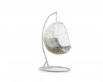 Arvabil Handmade Wicker White Egg Swing for Home and Garden
