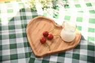 Bamboo heart shaped food plate