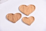 Bamboo heart shaped food plate