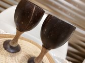 Handcrafted Natural Coconut Shell Wine Glass