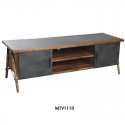 Solid suar wood and metal TV stand