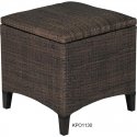 Rattan wicker pouf pouch