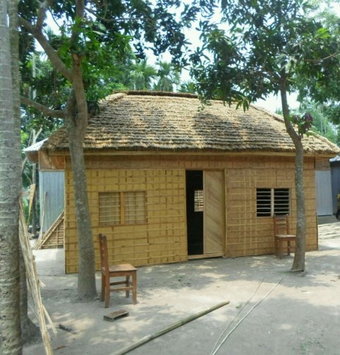 Bamboo made cottage.