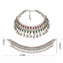 INDIAN BOLLYWOOD CRYSTAL KUNDAN WEDDING BELL CHARMS ANKLET SET