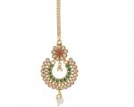 Indian Bollywood Crystal Kundan Maang Tikka Head Chain Bridal Jewelry