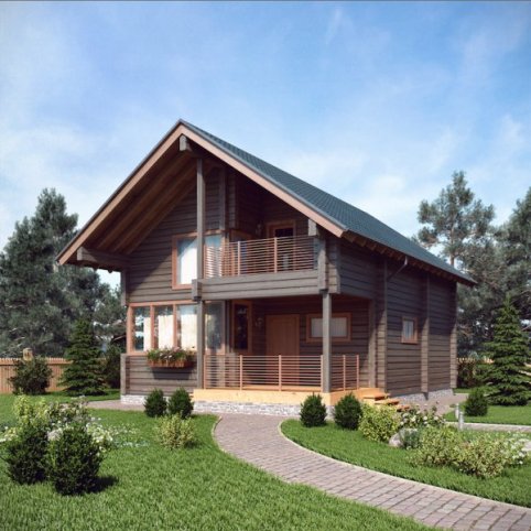 GLULAM timber home wall set (exclusive catalog model 105)