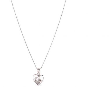 Indian Fashion CZ Heart Kissing Swan Love Pendant Necklace for Women