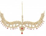 Indian Bollywood Gold Plated Maang Tikka Crystal Head Chain Jewelry