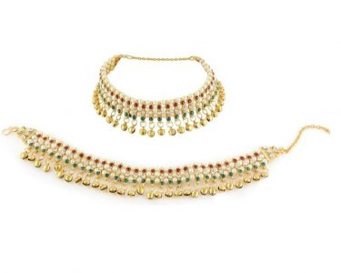 Indian Bollywood Gold Plated Faux Pearl Anklet Payal Foot Jewelry