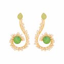 Indian Bollywood Faux Pearls Long Dangle Drop Earrings Jewelry Set