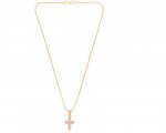 Indian CZ Cross Pendant Chain Necklace CZ Jewelry for Women Men