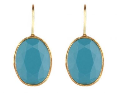 Indian Fashion Faux Stone Crystal Round Hook Dangle Earrings for Women
