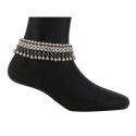 Indian Bollywood Faux Pearl Crystal Bridal Anklet Payal Foot Jewelry