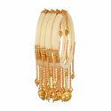 Indian Bollywood Style Acrylic Handmade Golden Tassel Charm Bangle Set
