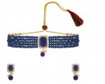 Indian Bollywood Crystal Choker Necklace Earrings Wedding Jewelry Set