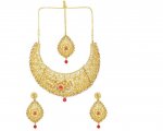 Indian Fashion Crystal Choker Necklace Maang Tikka Earrings Jewelry