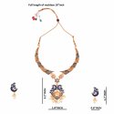 Indian Bollywood Enamel Kundan Crystal Choker Necklace Earrings Set