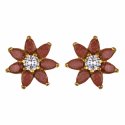 Indian Bollywood Gold Plated Floral CZ Stud Earring Jewelry for Women
