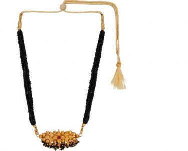 Indian Traditional Black Beaded Pendant Choker Mangalsutra Jewelry