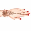 Indian Fashion Crystal Hand Chain Bracelet with Finger Ring for Women