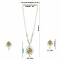 Indian Bollywood Crystal Kundan Pendant Necklace Earrings Jewelry set