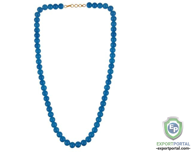 Indian Traditional Fashion Blue Round Beaded Strand Necklace for Women